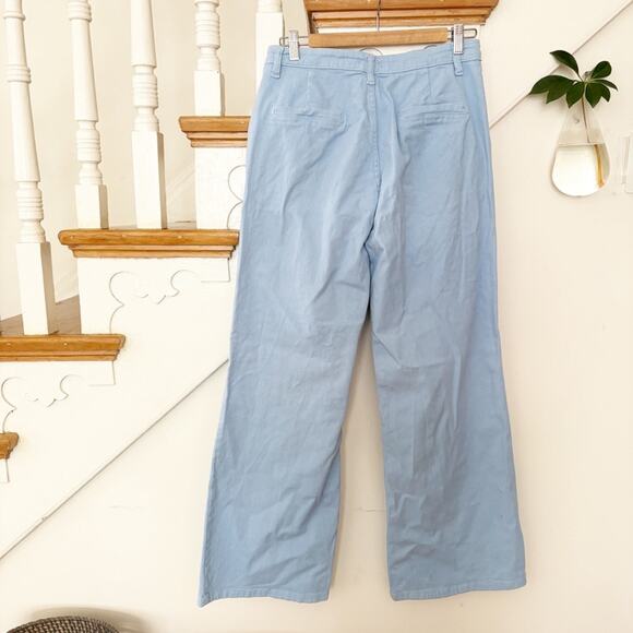 Arita Sky Blue Wide Leg Jeans Cotton Stretch High Waist Trousers Size L Large - Picture 5 of 5